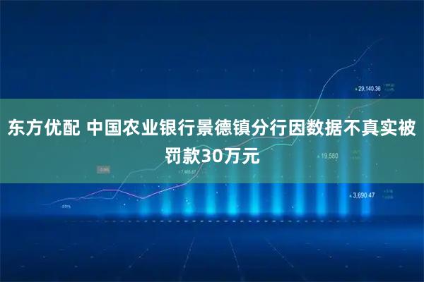 东方优配 中国农业银行景德镇分行因数据不真实被罚款30万元